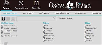 Oscar Bianca Casino en ligne